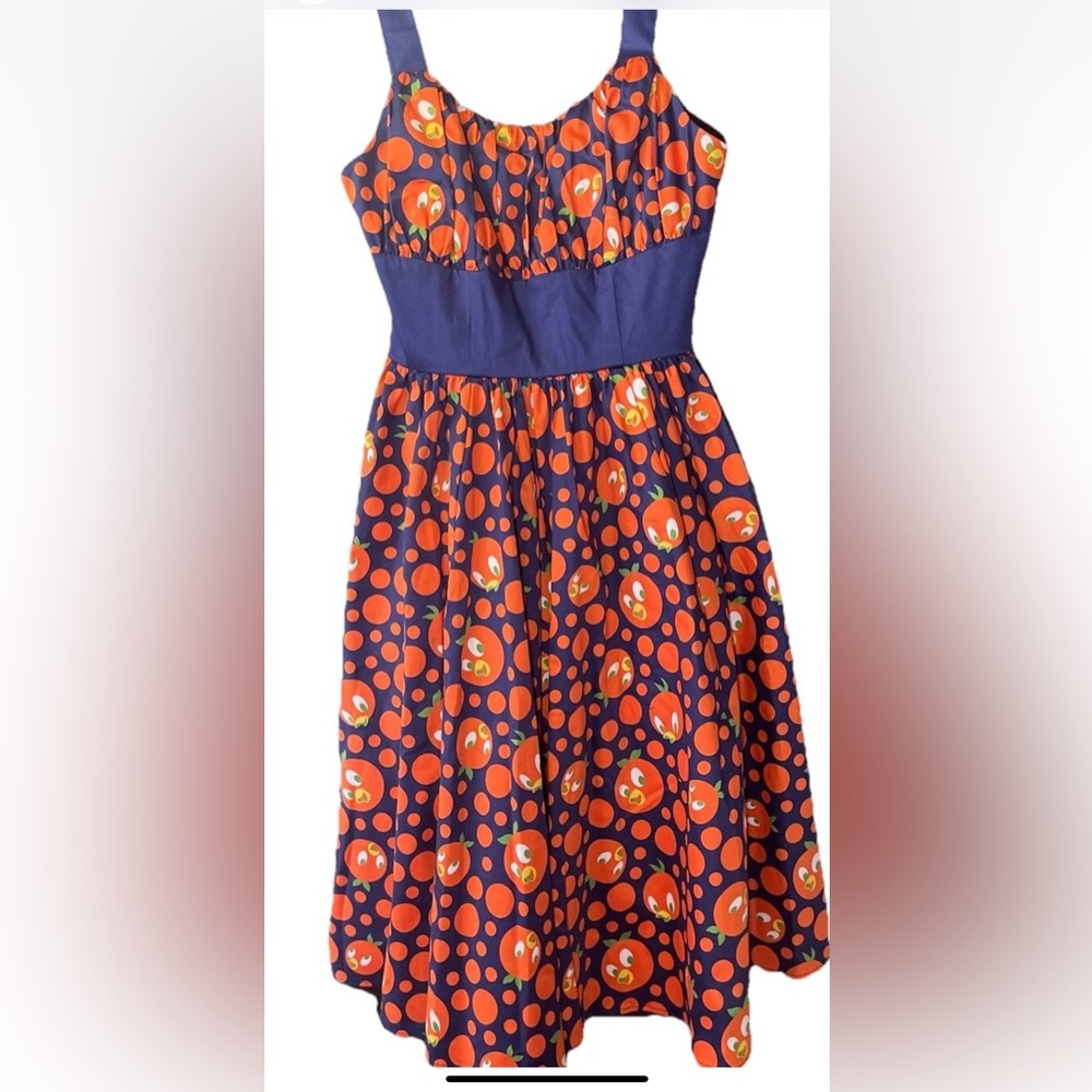 Disney Orange bird Midi Dress! Disney Florida green orange white all over print!